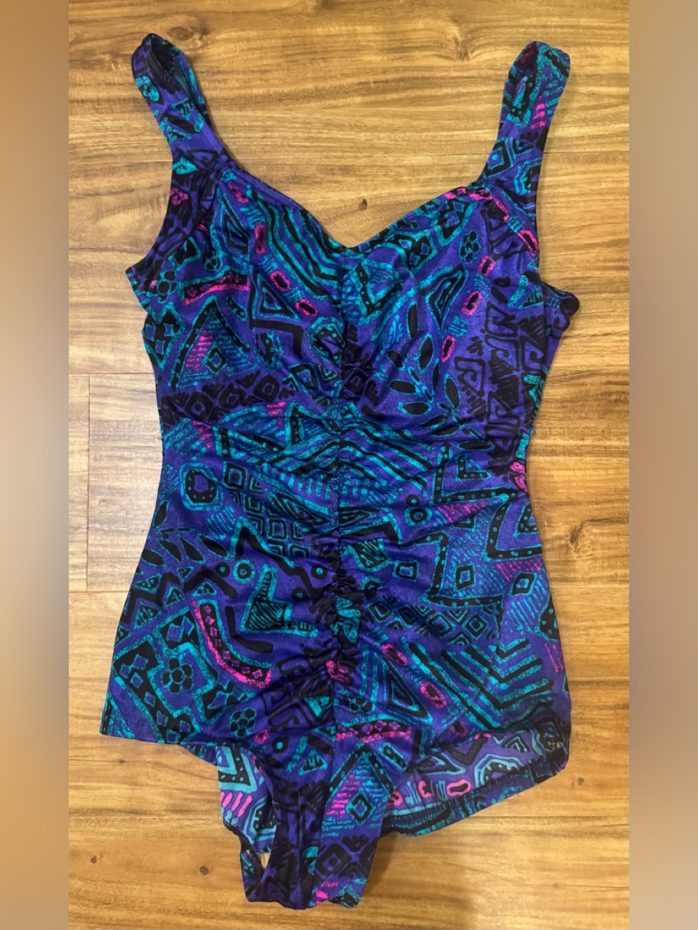 Maxine of Hollywood Multicolor Geometric One-Piece Swimsuit